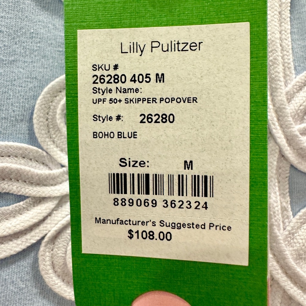 NWT. Lilly Pulitzer skipper popover. Boho Blue. Size Medium. - Picture 4 of 4